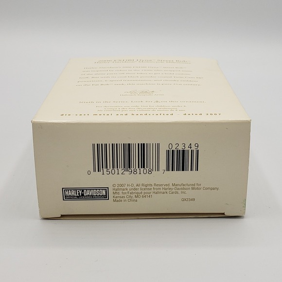 2007Hallmark Harley-Davidson Motorcycle Ornament 2006 FXDBI Dyna Street Bob - Picture 7 of 8